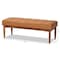 Baxton Studio Sanford Mid-Century Modern Tan Faux Leather and Walnut Brown Finished Wood Dining Bench 184-11348-Zoro - alternate 7